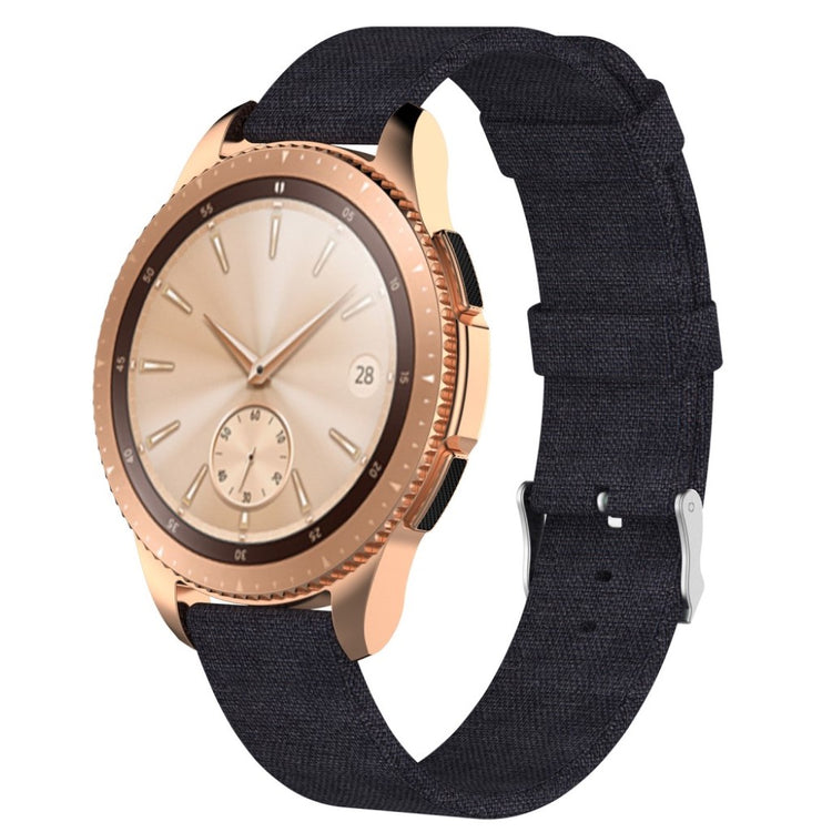 Rigtigt slidstærk Samsung Galaxy Watch (42mm) Nylon Rem - Sort#serie_7