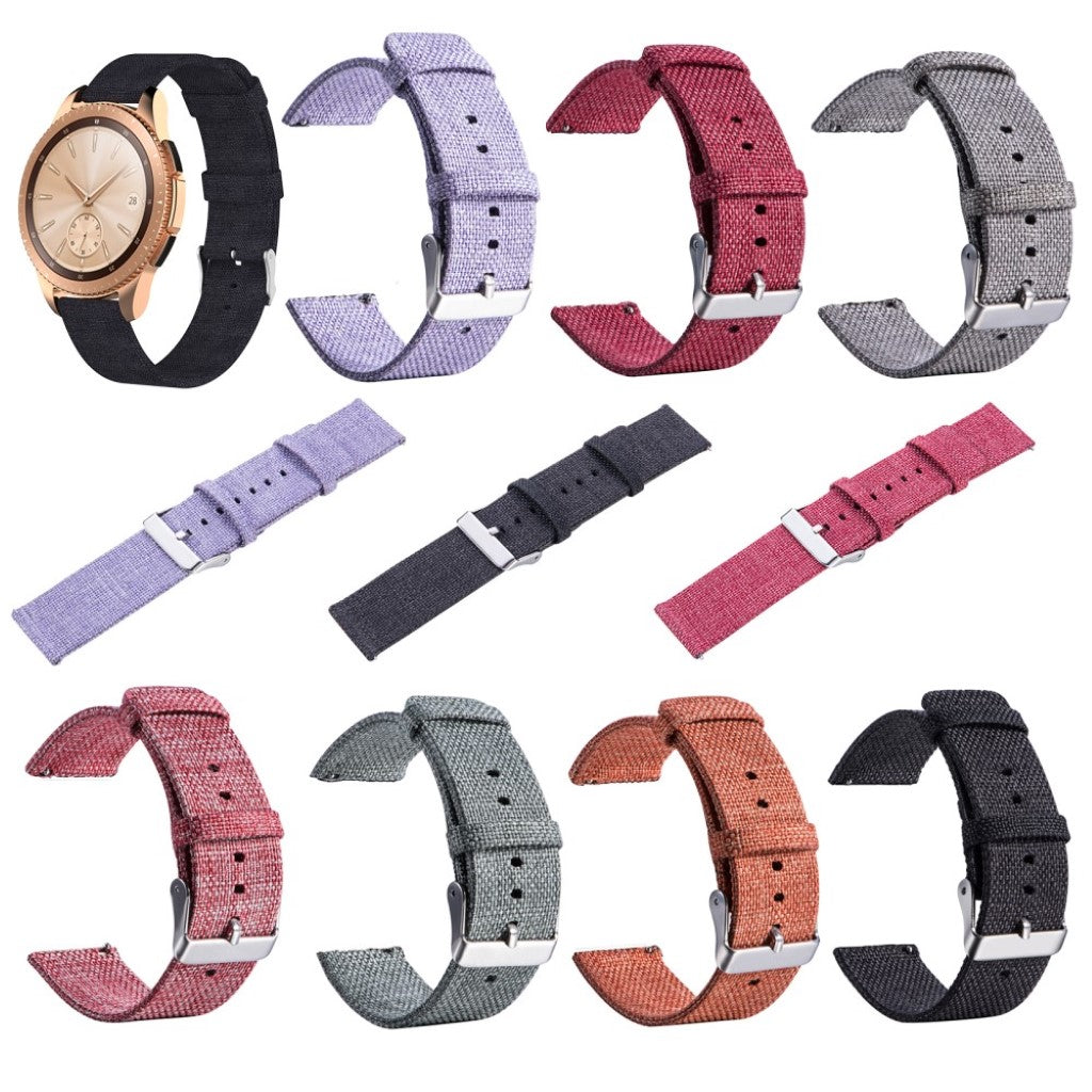 Rigtigt slidstærk Samsung Galaxy Watch (42mm) Nylon Rem - Sort#serie_7