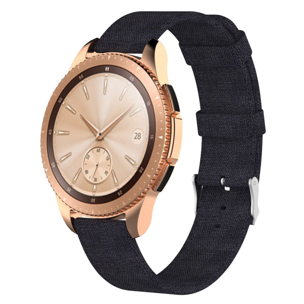 Rigtigt slidstærk Samsung Galaxy Watch (42mm) Nylon Rem - Sort#serie_7