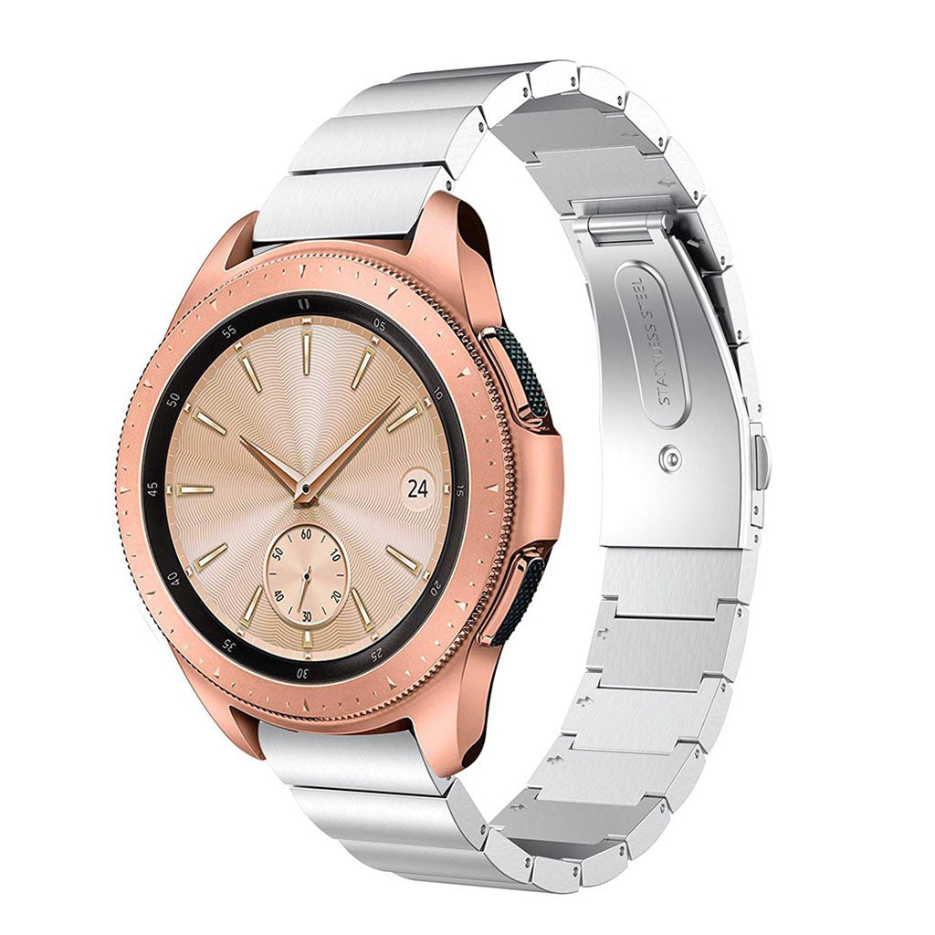 Helt vildt slidstærk Samsung Galaxy Watch (42mm) Metal Rem - Sølv#serie_1