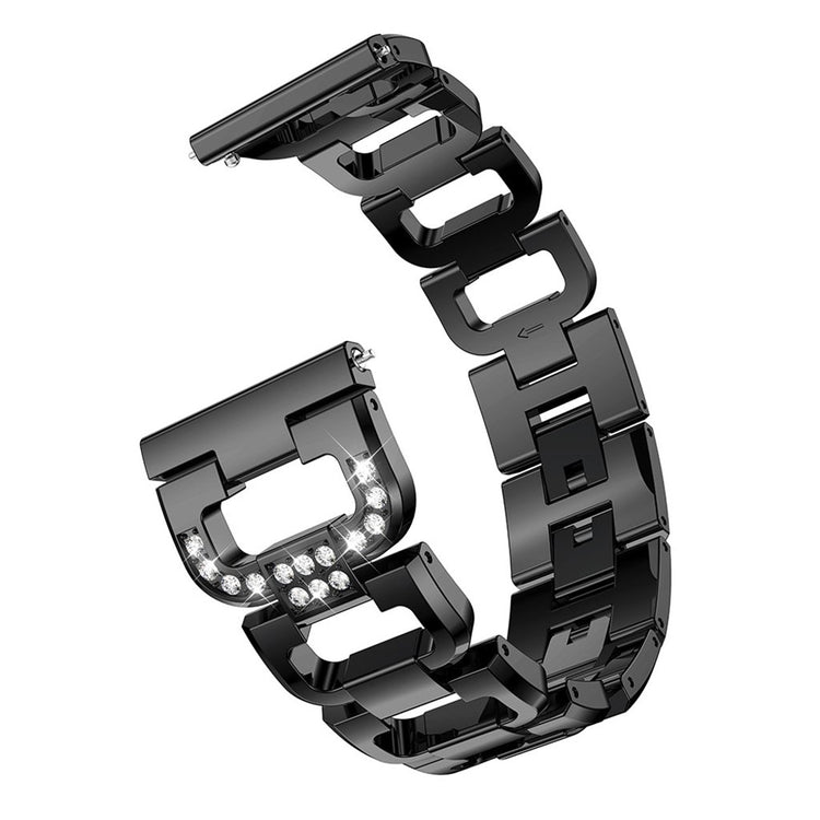 Smuk Samsung Galaxy Watch (42mm) Metal og Rhinsten Rem - Sort#serie_1