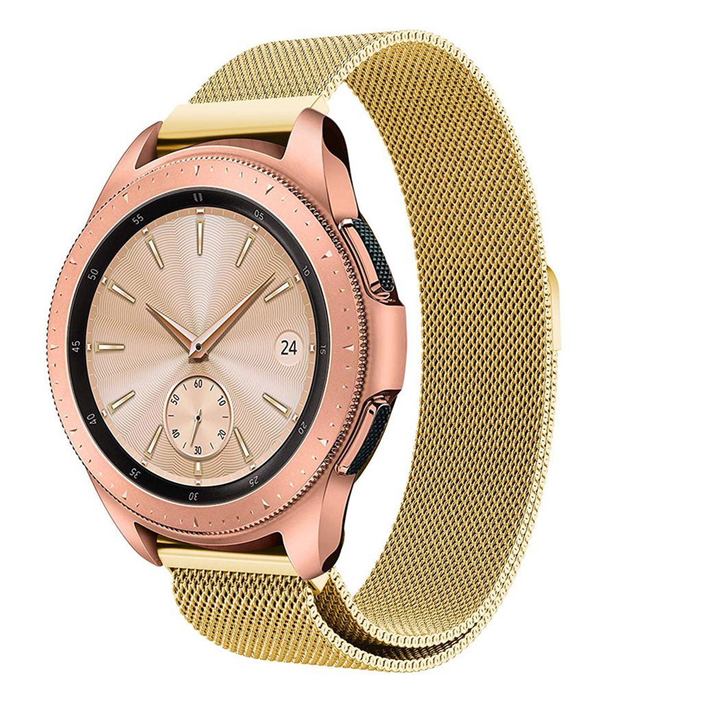 Rigtigt flot Samsung Galaxy Watch (42mm) Metal Rem - Guld#serie_3