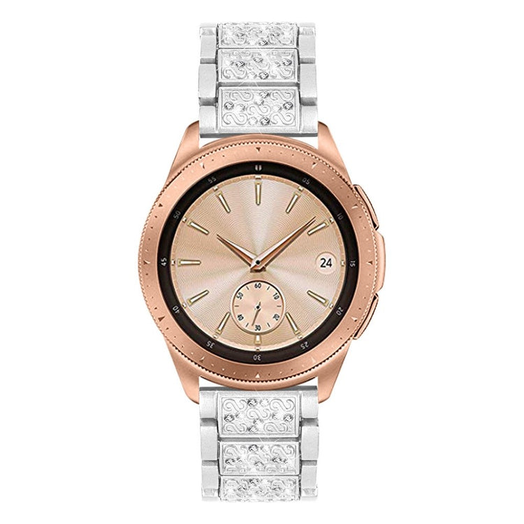 Fint Samsung Galaxy Watch (42mm) Metal og Rhinsten Rem - Sølv#serie_2