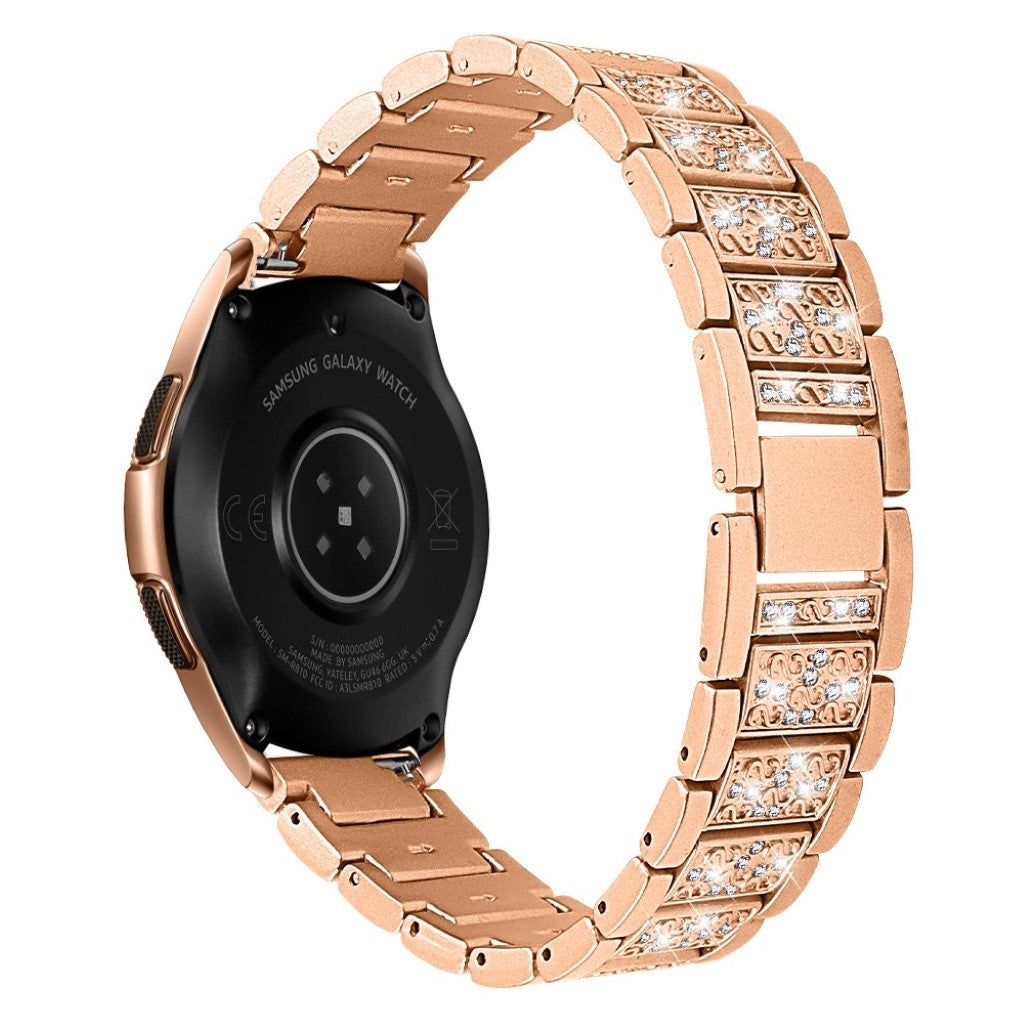 Fint Samsung Galaxy Watch (42mm) Metal og Rhinsten Rem - Guld#serie_3