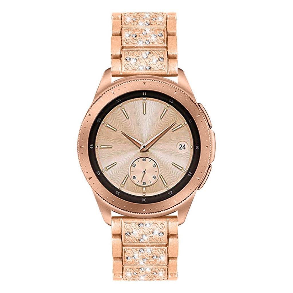Fint Samsung Galaxy Watch (42mm) Metal og Rhinsten Rem - Guld#serie_3