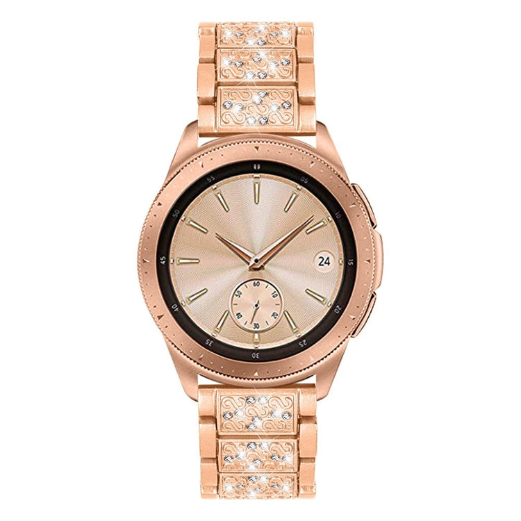 Fint Samsung Galaxy Watch (42mm) Metal og Rhinsten Rem - Guld#serie_3