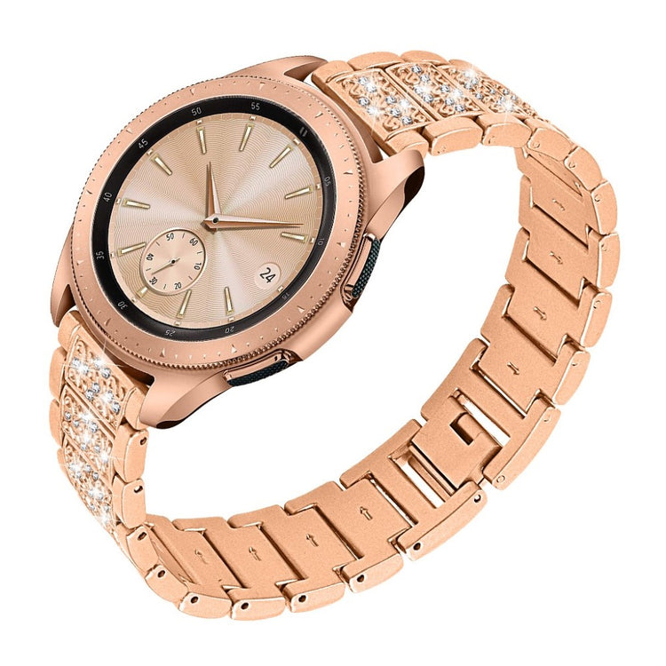 Fint Samsung Galaxy Watch (42mm) Metal og Rhinsten Rem - Guld#serie_3