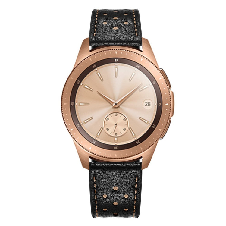 Meget fed Samsung Galaxy Watch (42mm) Ægte læder Rem - Sort#serie_1