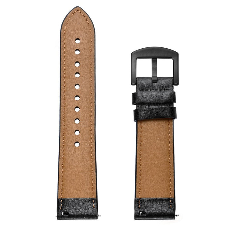 Meget fed Samsung Galaxy Watch (42mm) Ægte læder Rem - Sort#serie_1