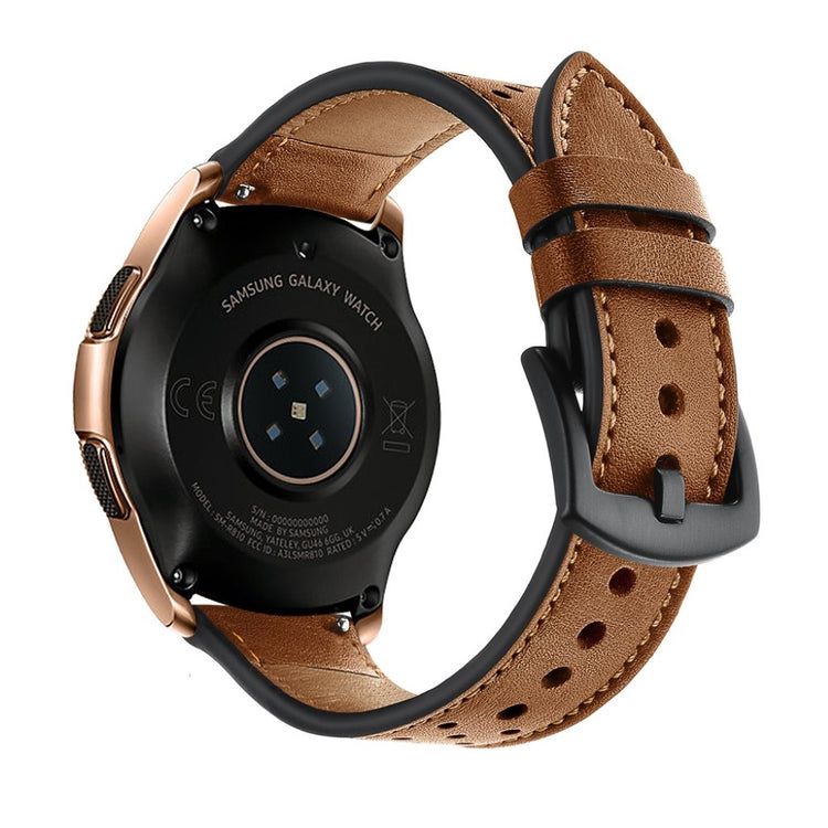 Meget fed Samsung Galaxy Watch (42mm) Ægte læder Rem - Brun#serie_2