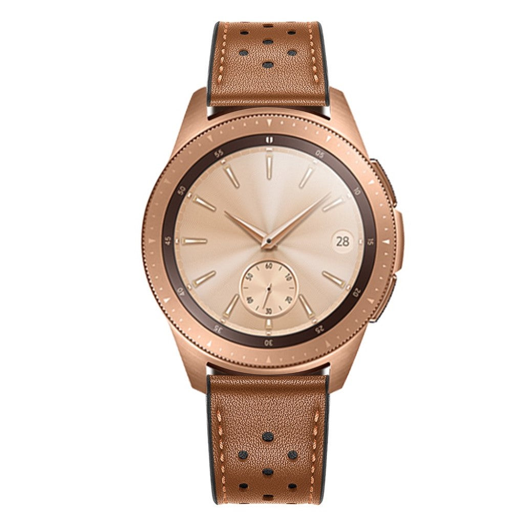 Meget fed Samsung Galaxy Watch (42mm) Ægte læder Rem - Brun#serie_2