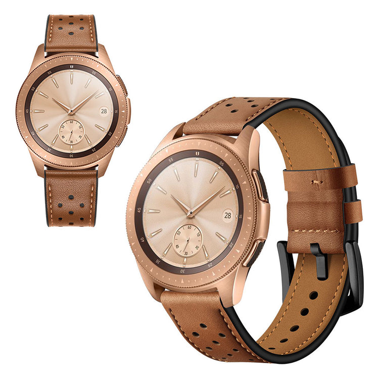 Meget fed Samsung Galaxy Watch (42mm) Ægte læder Rem - Brun#serie_2