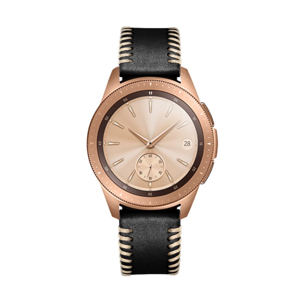 Mega kønt Samsung Galaxy Watch (42mm) Ægte læder Rem - Sort#serie_1