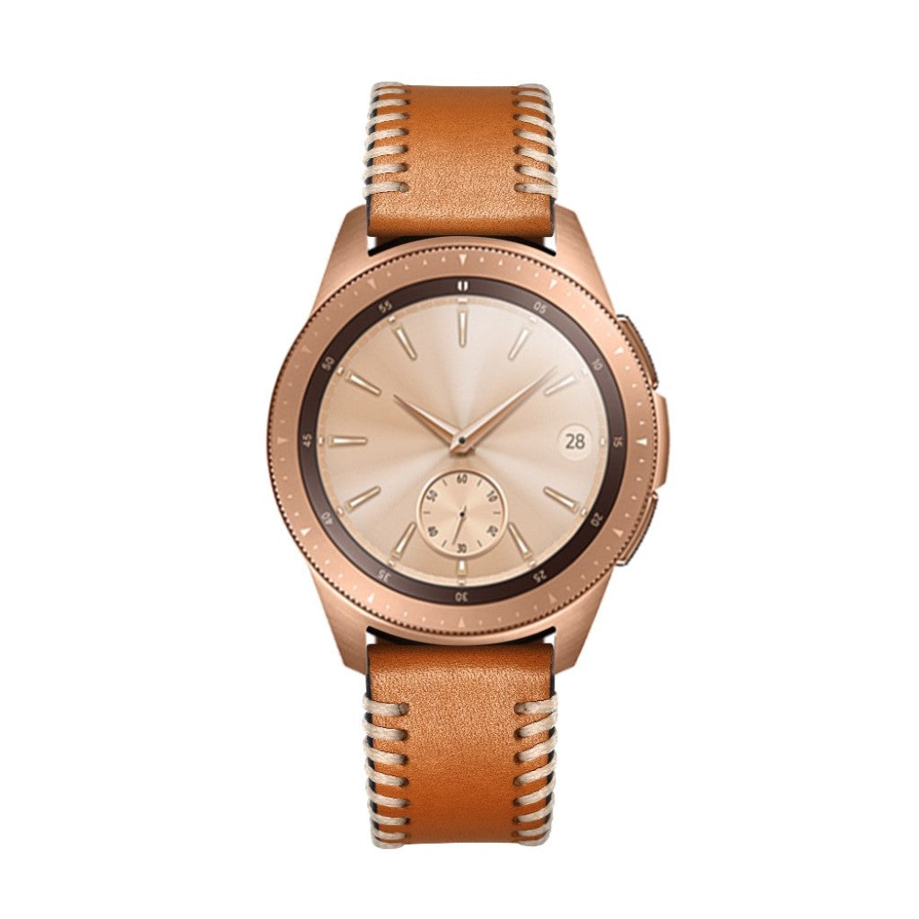 Mega kønt Samsung Galaxy Watch (42mm) Ægte læder Rem - Brun#serie_2