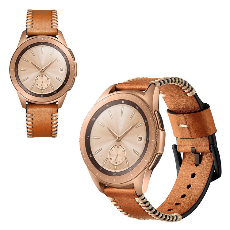 Mega kønt Samsung Galaxy Watch (42mm) Ægte læder Rem - Brun#serie_2