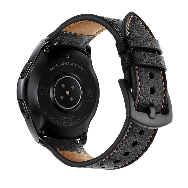 Vildt kønt Samsung Galaxy Watch (42mm) Ægte læder Rem - Sort#serie_2
