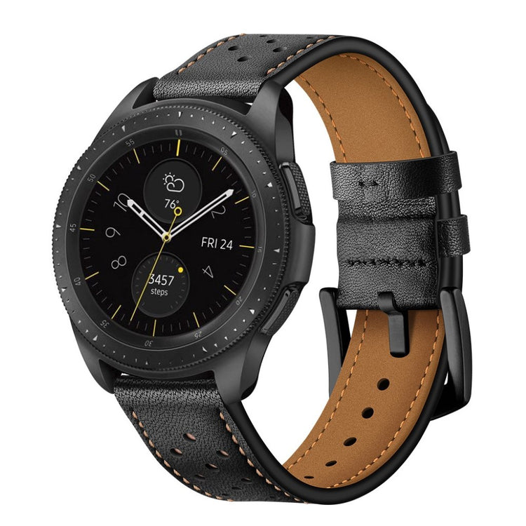 Vildt kønt Samsung Galaxy Watch (42mm) Ægte læder Rem - Sort#serie_2