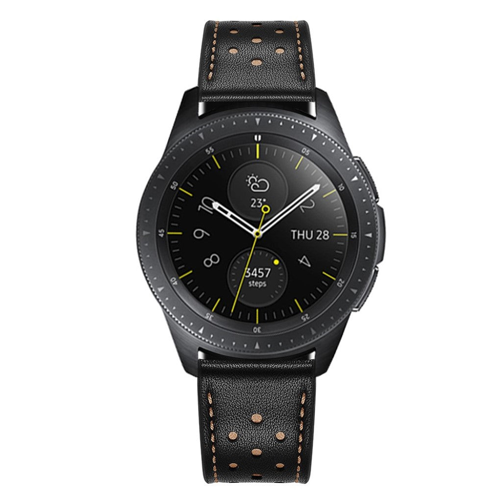 Vildt kønt Samsung Galaxy Watch (42mm) Ægte læder Rem - Sort#serie_2