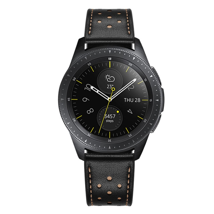 Vildt kønt Samsung Galaxy Watch (42mm) Ægte læder Rem - Sort#serie_2