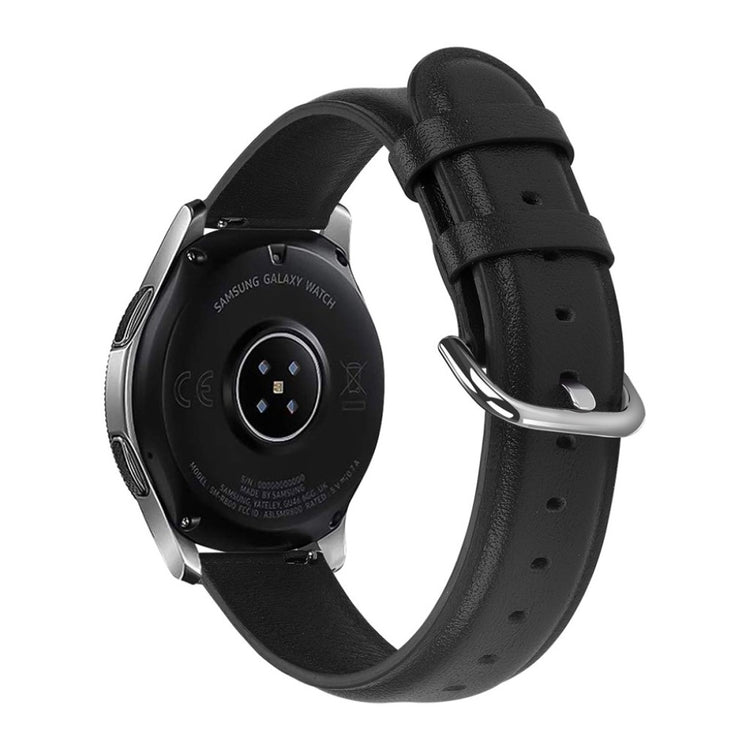 Rigtigt elegant Samsung Galaxy Watch (42mm) Ægte læder Rem - Sort#serie_1