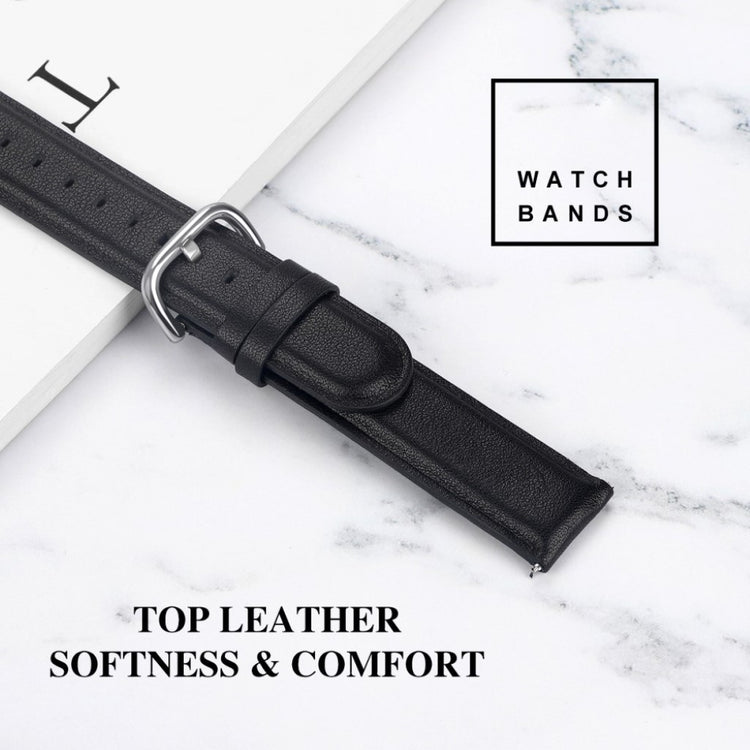 Rigtigt elegant Samsung Galaxy Watch (42mm) Ægte læder Rem - Sort#serie_1