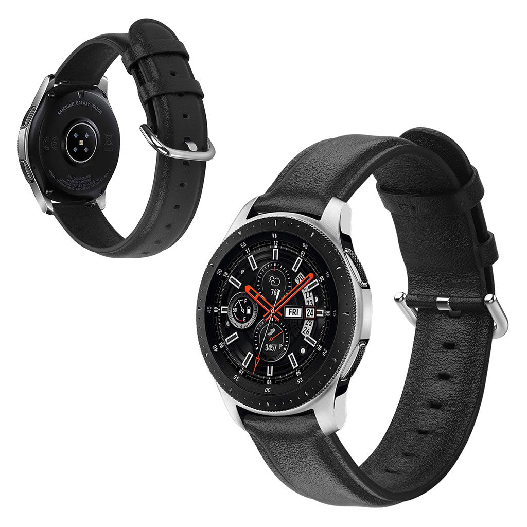 Rigtigt elegant Samsung Galaxy Watch (42mm) Ægte læder Rem - Sort#serie_1