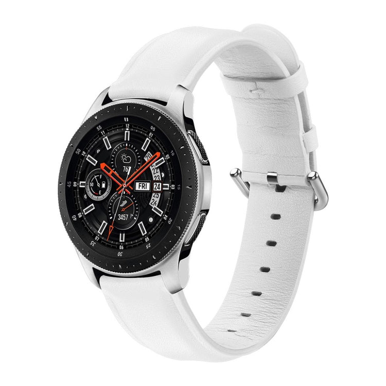 Rigtigt elegant Samsung Galaxy Watch (42mm) Ægte læder Rem - Hvid#serie_2