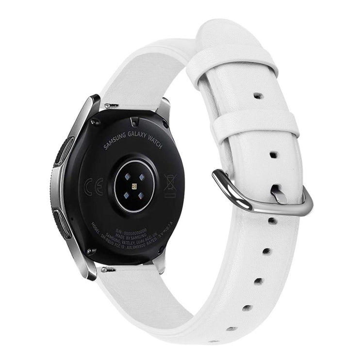 Rigtigt elegant Samsung Galaxy Watch (42mm) Ægte læder Rem - Hvid#serie_2