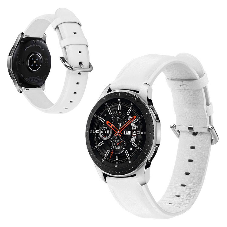 Rigtigt elegant Samsung Galaxy Watch (42mm) Ægte læder Rem - Hvid#serie_2