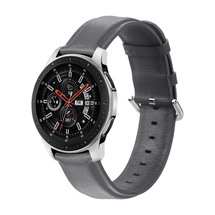 Rigtigt elegant Samsung Galaxy Watch (42mm) Ægte læder Rem - Sølv#serie_3