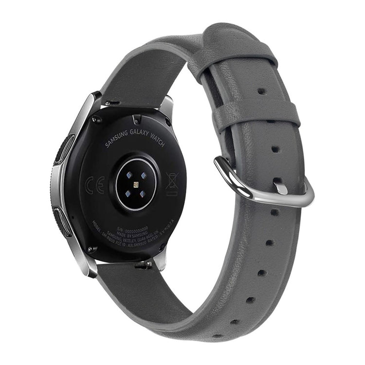 Rigtigt elegant Samsung Galaxy Watch (42mm) Ægte læder Rem - Sølv#serie_3