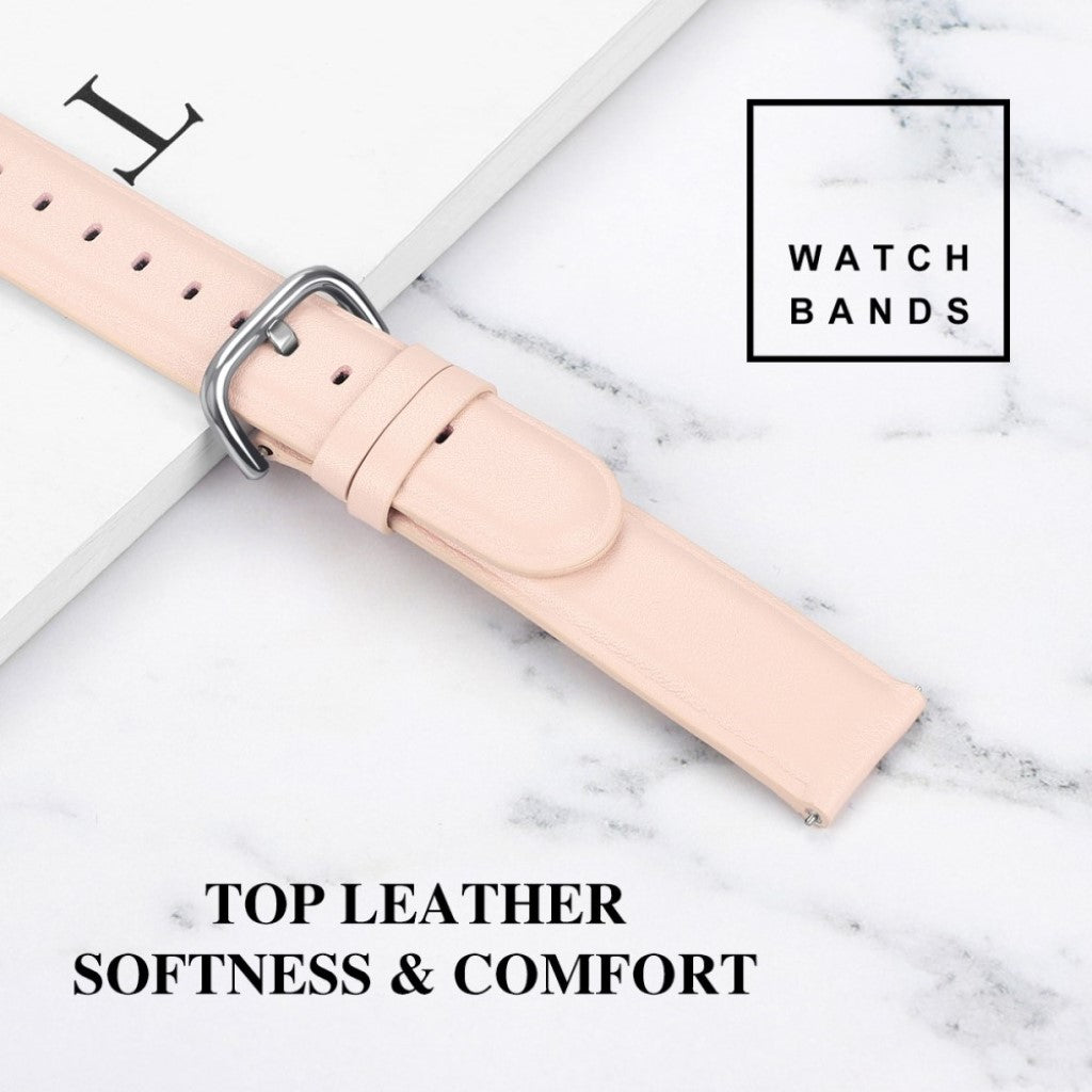 Rigtigt elegant Samsung Galaxy Watch (42mm) Ægte læder Rem - Pink#serie_4