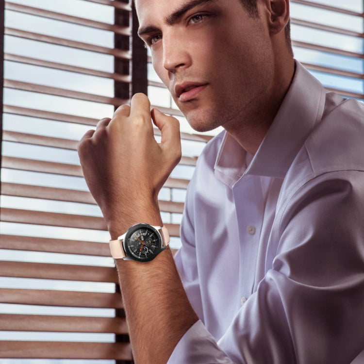 Rigtigt elegant Samsung Galaxy Watch (42mm) Ægte læder Rem - Pink#serie_4