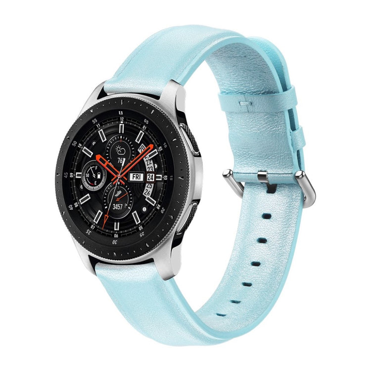 Rigtigt elegant Samsung Galaxy Watch (42mm) Ægte læder Rem - Blå#serie_5