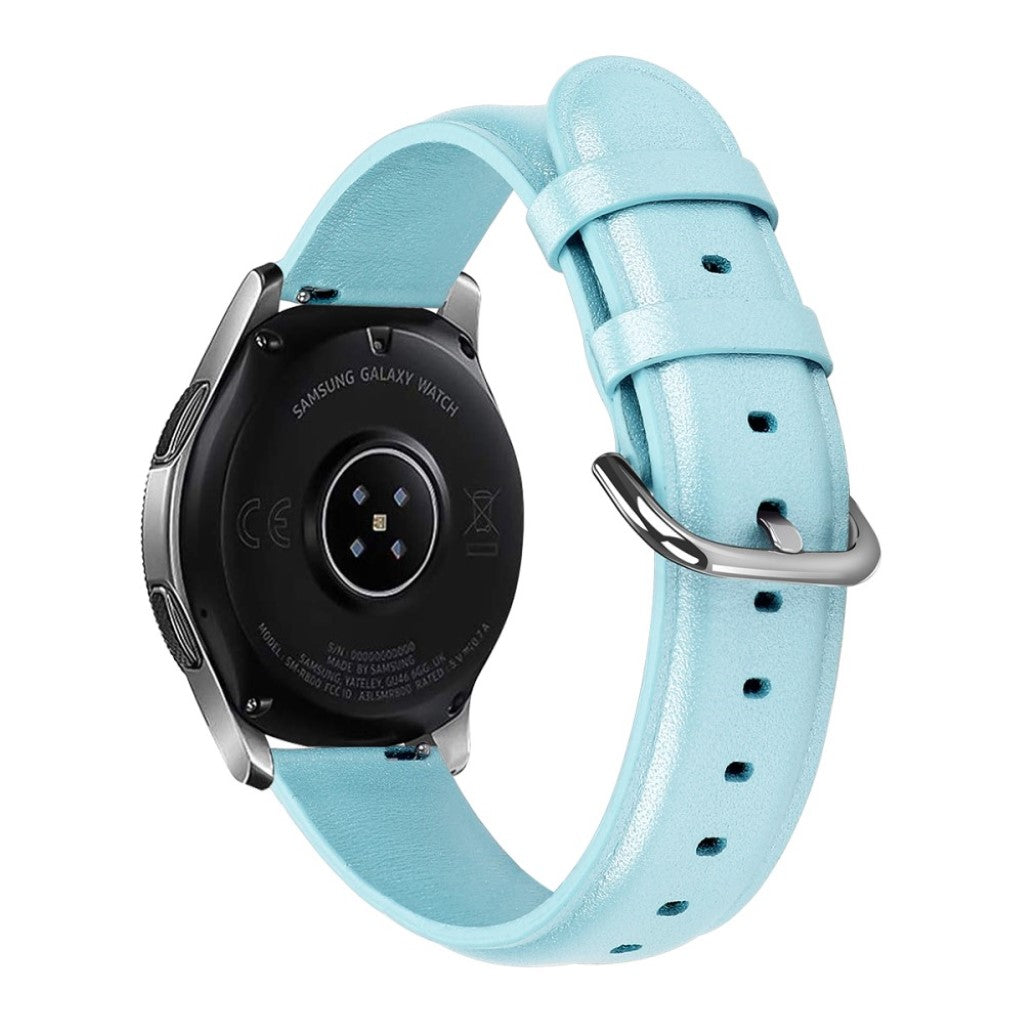 Rigtigt elegant Samsung Galaxy Watch (42mm) Ægte læder Rem - Blå#serie_5