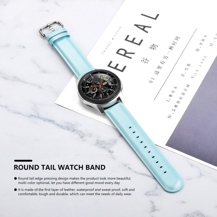 Rigtigt elegant Samsung Galaxy Watch (42mm) Ægte læder Rem - Blå#serie_5