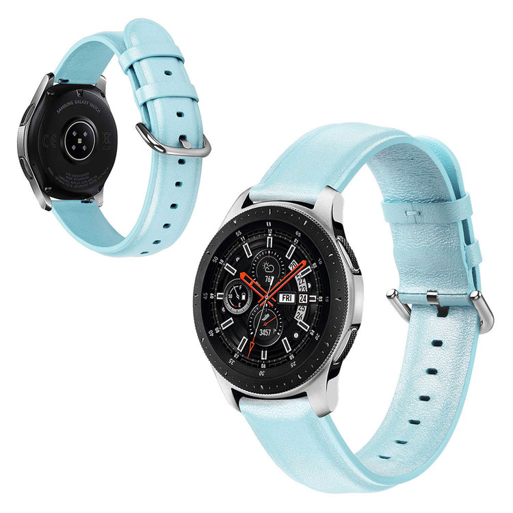 Rigtigt elegant Samsung Galaxy Watch (42mm) Ægte læder Rem - Blå#serie_5