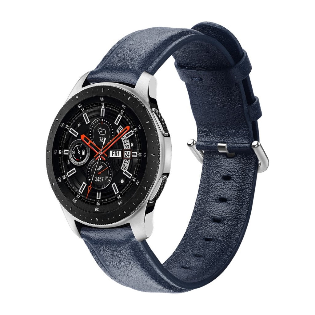 Rigtigt elegant Samsung Galaxy Watch (42mm) Ægte læder Rem - Blå#serie_6