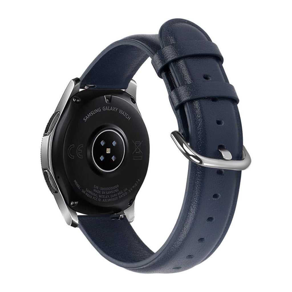 Rigtigt elegant Samsung Galaxy Watch (42mm) Ægte læder Rem - Blå#serie_6
