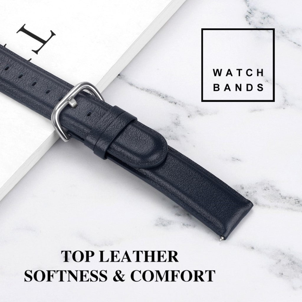 Rigtigt elegant Samsung Galaxy Watch (42mm) Ægte læder Rem - Blå#serie_6