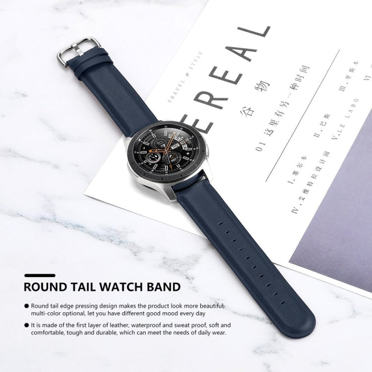 Rigtigt elegant Samsung Galaxy Watch (42mm) Ægte læder Rem - Blå#serie_6