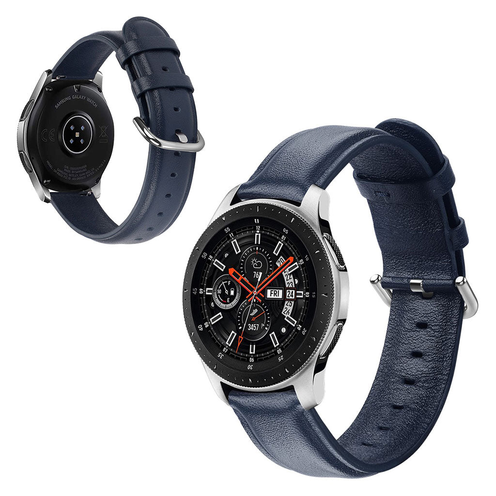 Rigtigt elegant Samsung Galaxy Watch (42mm) Ægte læder Rem - Blå#serie_6