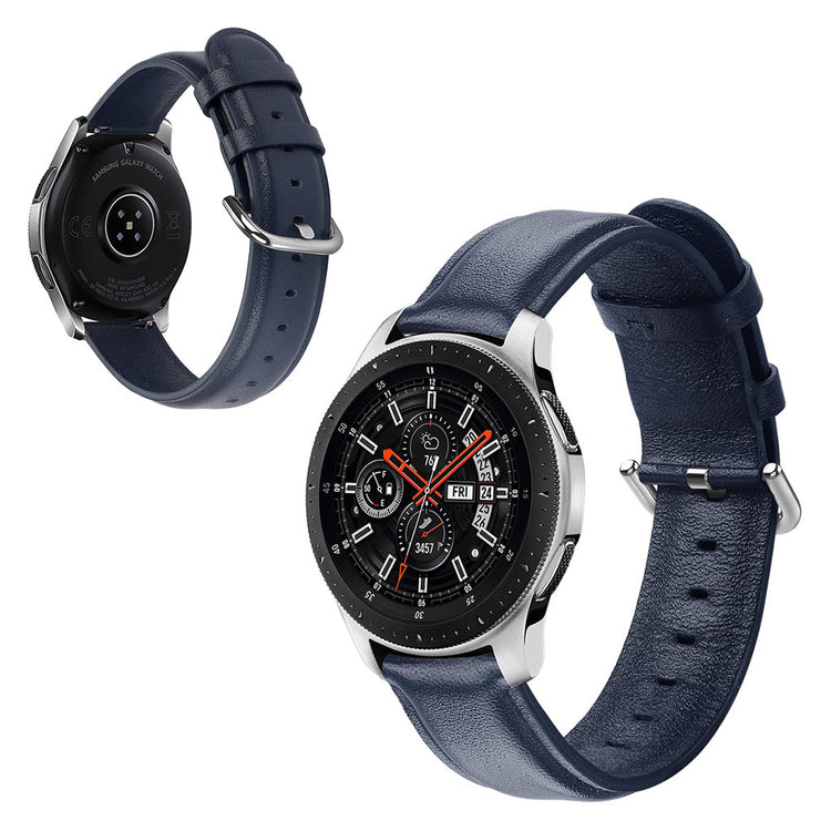 Rigtigt elegant Samsung Galaxy Watch (42mm) Ægte læder Rem - Blå#serie_6