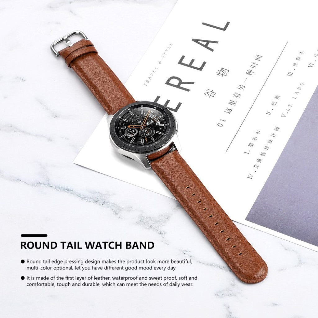 Rigtigt elegant Samsung Galaxy Watch (42mm) Ægte læder Rem - Brun#serie_7