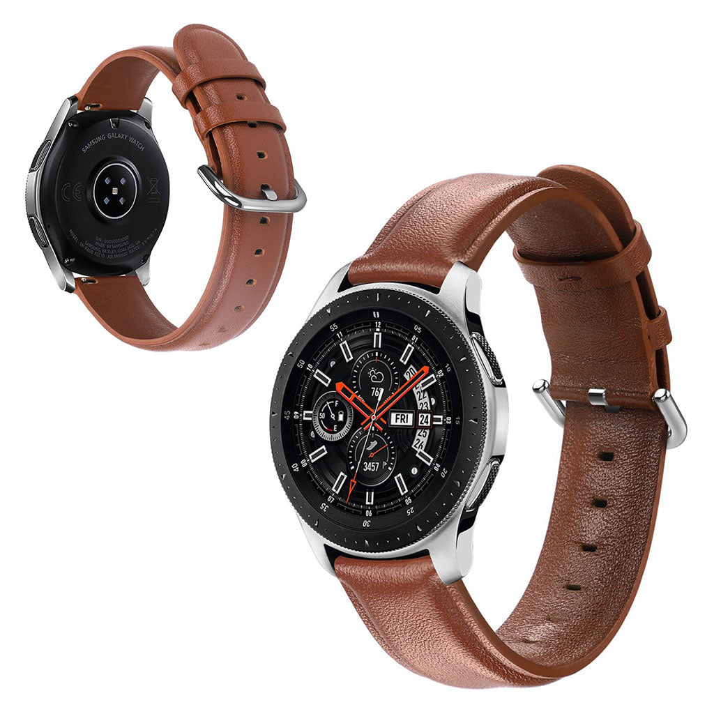 Rigtigt elegant Samsung Galaxy Watch (42mm) Ægte læder Rem - Brun#serie_7