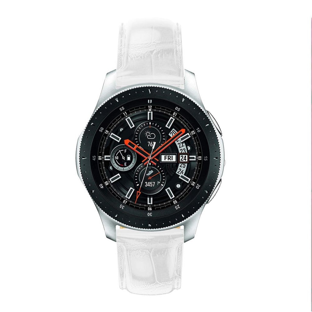 Vildt cool Samsung Galaxy Watch (46mm) Ægte læder Rem - Hvid#serie_4