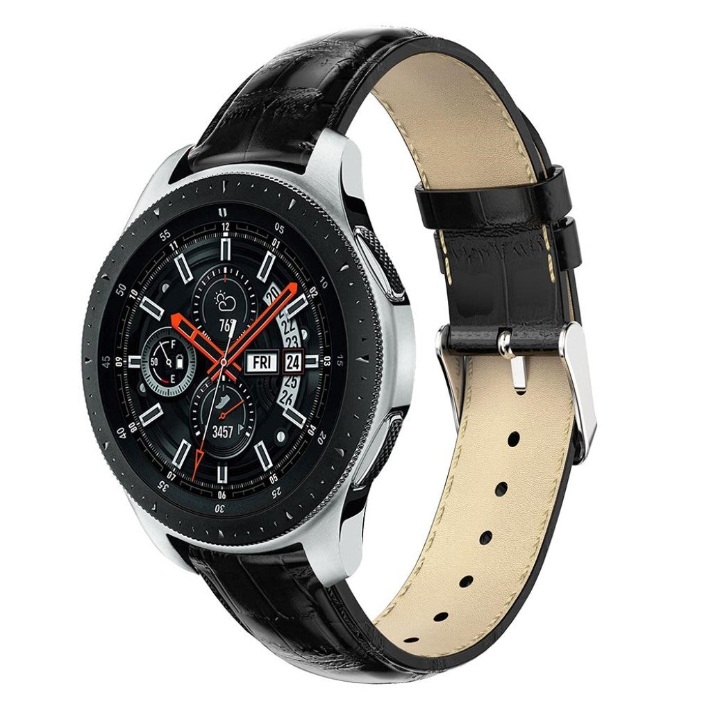Vildt cool Samsung Galaxy Watch (46mm) Ægte læder Rem - Sort#serie_5