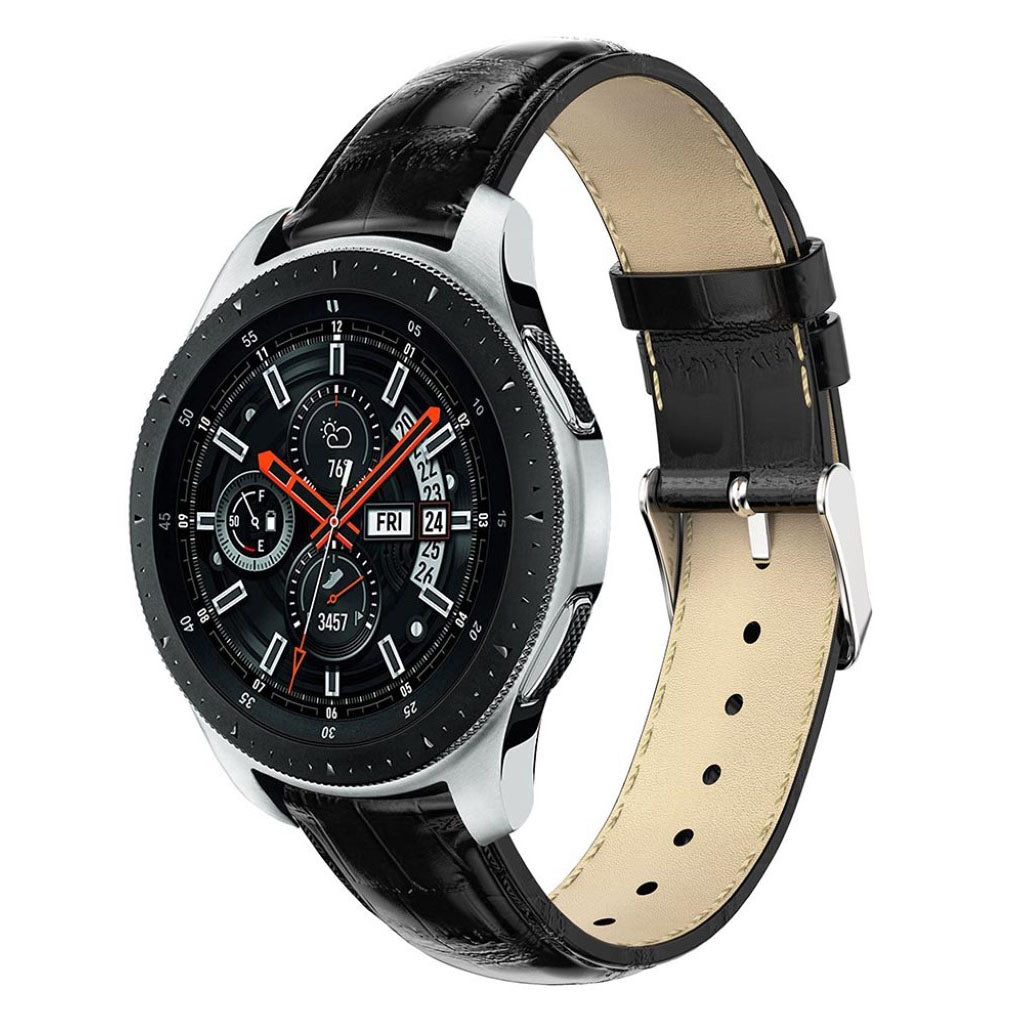 Vildt cool Samsung Galaxy Watch (46mm) Ægte læder Rem - Sort#serie_5