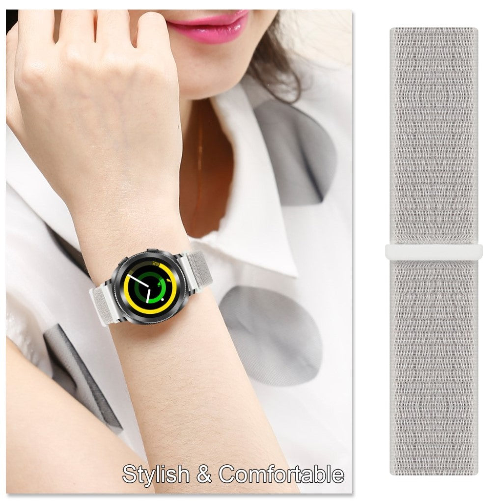Helt vildt sejt Samsung Galaxy Watch (46mm) Nylon Rem - Hvid#serie_3