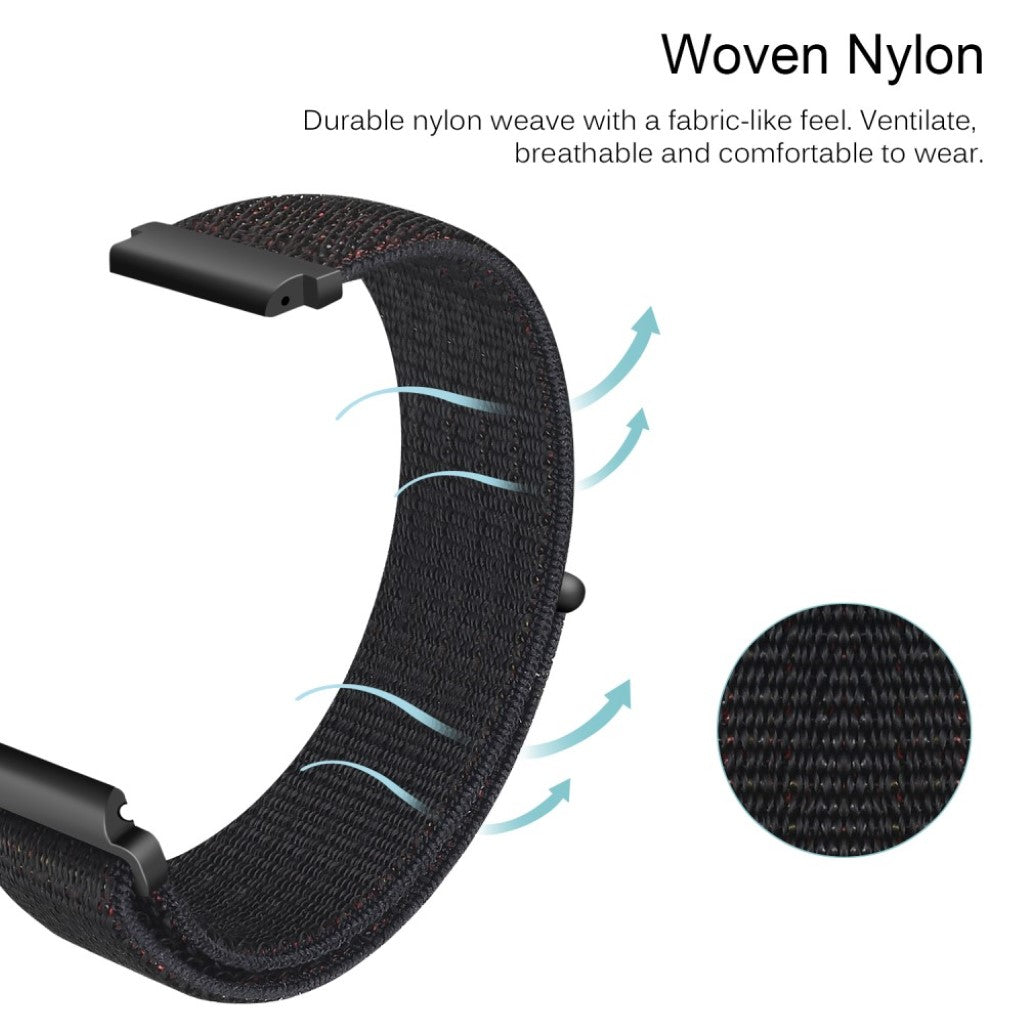 Helt vildt sejt Samsung Galaxy Watch (46mm) Nylon Rem - Sort#serie_4